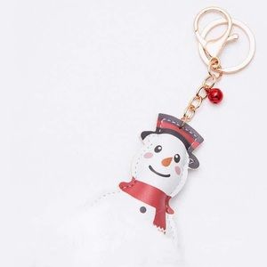 Christmas PomPom Key Charm Set, Snow Men